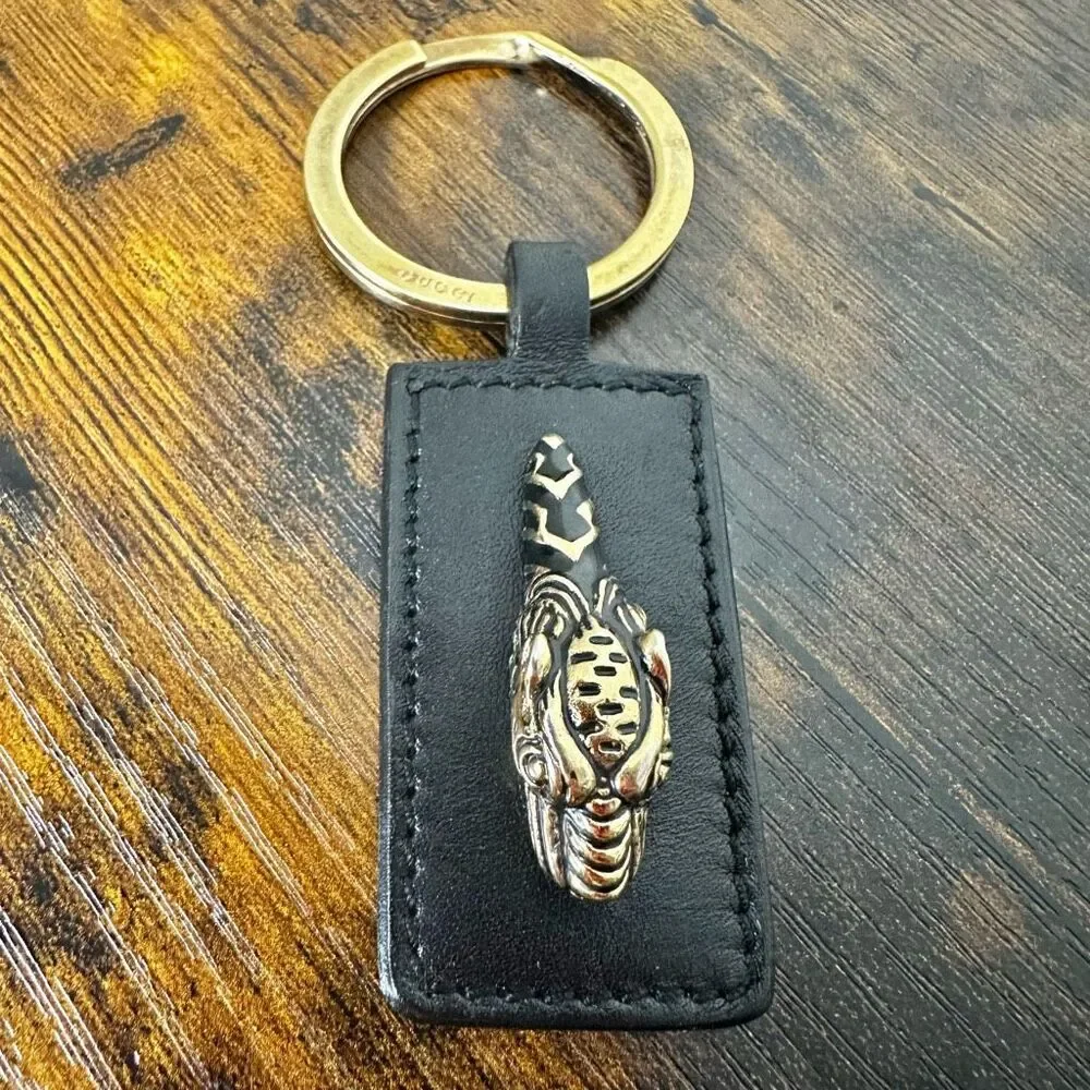 Gucci Tiger‎ Metal Leather Key Ring Keychain Bag Charm